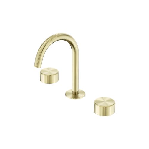 Serenity Basin Set Arc Spout With Metal Handle Brushed Gold