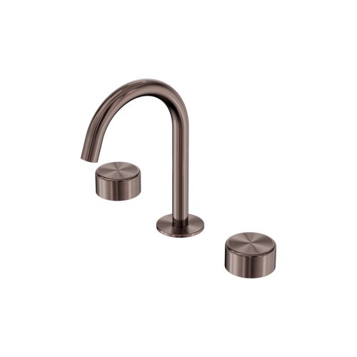 Serenity Basin Set Arc Spout With Metal Handle Brushed Bronze