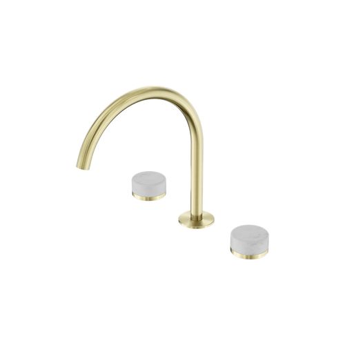 Serenity Bath/Kitchen Set Arc Spout With Carrara Handle Brushed Gold