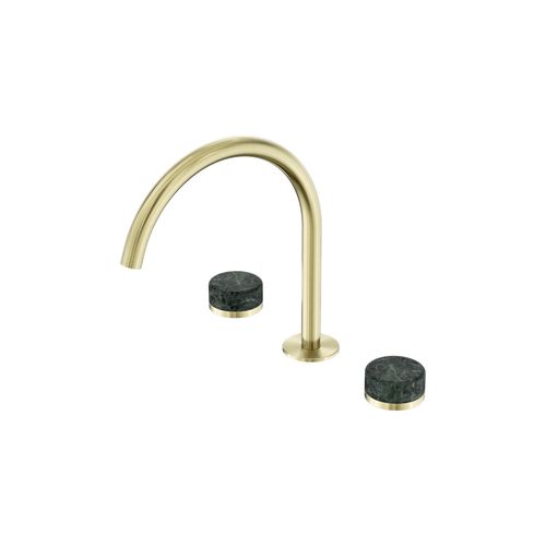 Serenity Bath/Kitchen Set Arc Spout With Verde Alpi Handle Brushed Gold