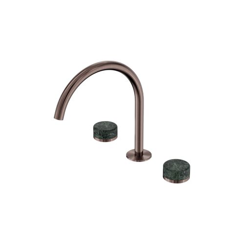 Serenity Bath/Kitchen Set Arc Spout With Verde Alpi Handle Brushed Bronze