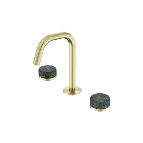 Serenity Basin Set Edge Spout With Verde Alpi Handle Brushed Gold