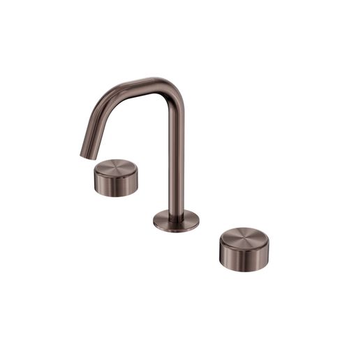 Serenity Basin Set Edge Spout With Metal Handle Brushed Bronze