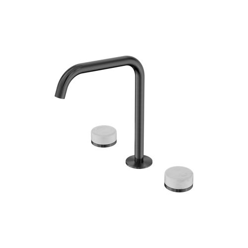 Serenity Bath/Kitchen Set Edge Spout With Carrara Handle Gun Metal