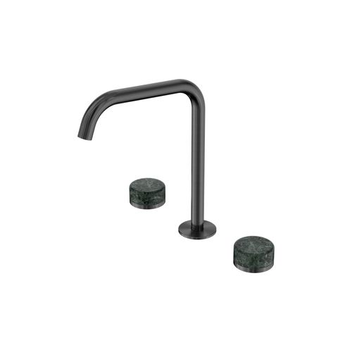 Serenity Bath/Kitchen Set Edge Spout With Verde Alpi Handle Gun Metal