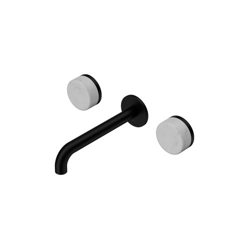 Serenity Wall Basin Set 220mm Spout With Carrara Handle Matte Black