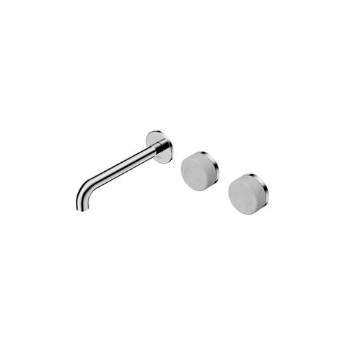 Serenity Wall Basin Set 185mm Offset Spout With Carrara Handle Chrome