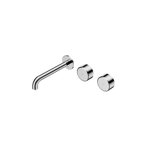 Serenity Wall Basin Set 185mm Offset Spout With Metal Handle Chrome