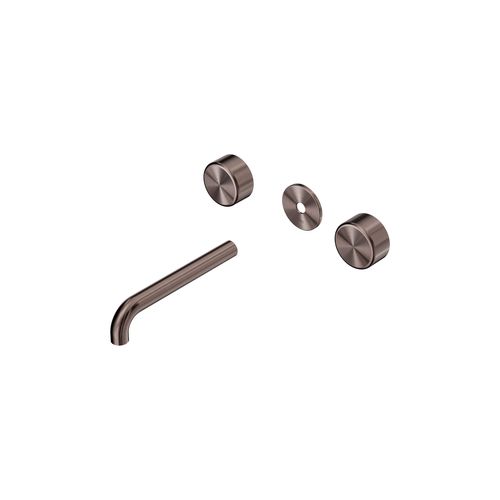Serenity Wall Basin 185mm Spout + Metal Handle Brushed Bronze