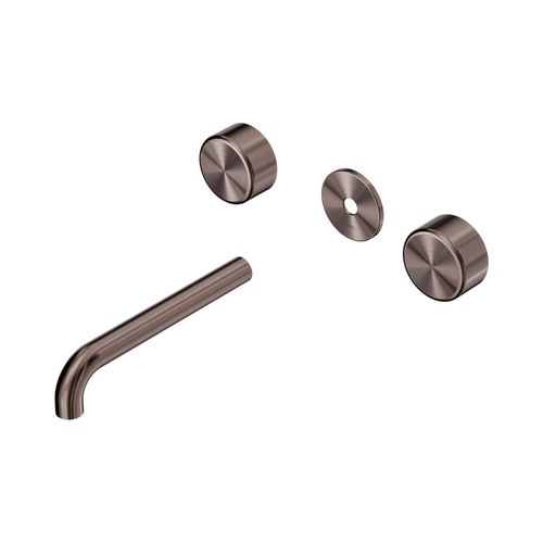 Serenity Wall Basin 185mm Spout + Metal Handle Brushed Bronze