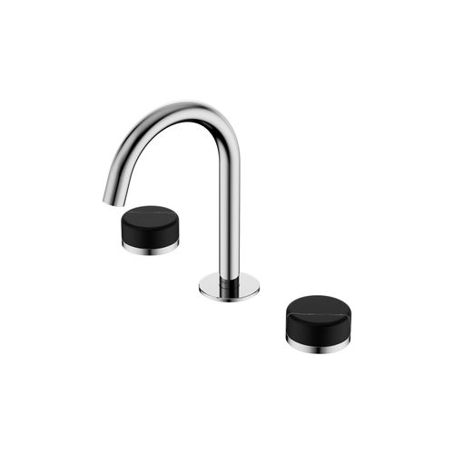 Serenity Basin Set Arc Spout With Marquina Black Handle Chrome