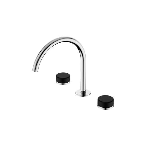 Serenity Bath/Kitchen Set Arc Spout With Marquina Black Handle Chrome