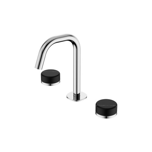 Serenity Basin Set Edge Spout With Marquina Black Handle Chrome