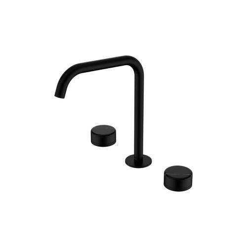 Serenity Bath/Kitchen Set Edge Spout With Marquina Black Handle Matte Black