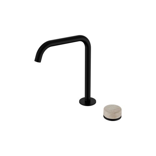 Serenity Bath/Kitchen Mixer Edge Spout Rome Travertine Handle Matte Black
