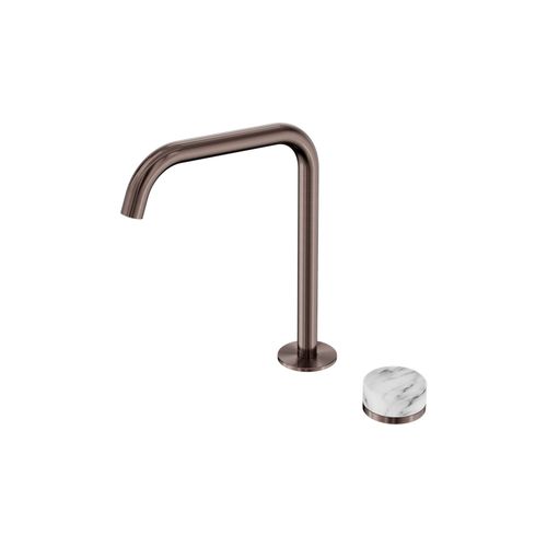 Serenity Bath/Kitchen Mixer Edge Spout Arabescato Corchia Handle Brushed Bronze
