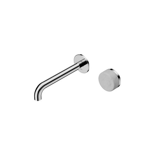 Serenity Wall Basin Mixer 185mm Spout Carrara Handle Chrome