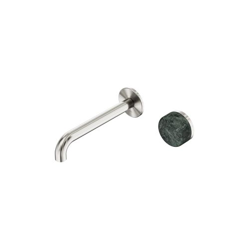 Serenity Wall Basin Mixer 160mm Spout Verde Alpi Handle Brushed Nickel