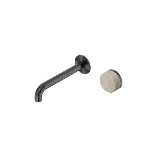 Serenity Wall Basin Mixer 160mm Spout Rome Travertine Handle Gun Metal