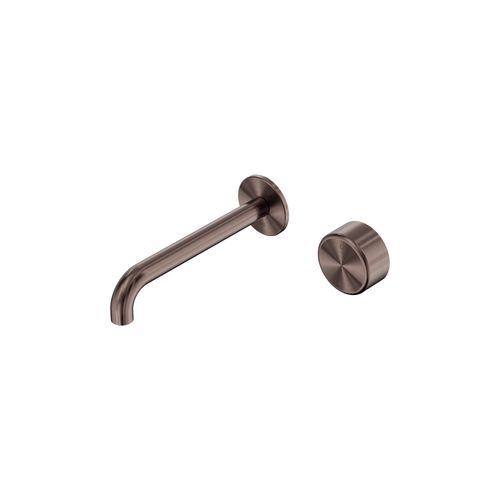 Serenity Wall Basin Mixer 185mm Spout Metal Handle Brushed Bronze