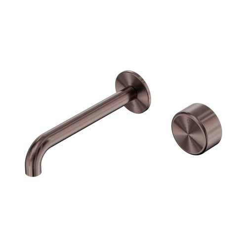 Serenity Wall Basin Mixer 185mm Spout Metal Handle Brushed Bronze