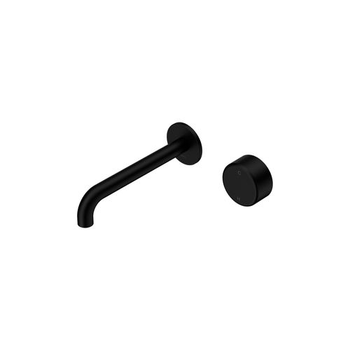 Serenity Wall Basin Mixer 220mm Spout Metal Handle Matte Black