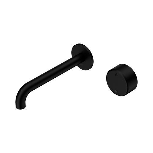 Serenity Wall Basin Mixer 185mm Spout Metal Handle Matte Black