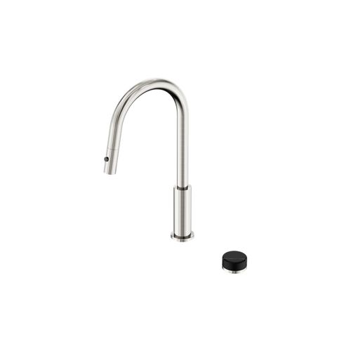 Serenity pull out kitchen Set Marquina Black Handle Brushed Nickel