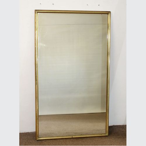 French Late 19th Century Lemon Gilt Bistro Mirror