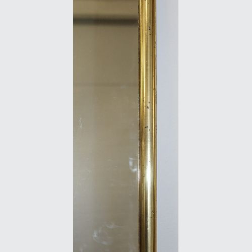 French Late 19th Century Lemon Gilt Bistro Mirror