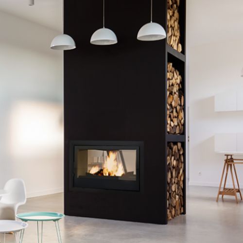 Axis 1000Ds Double Sided Inbuilt Fireplace