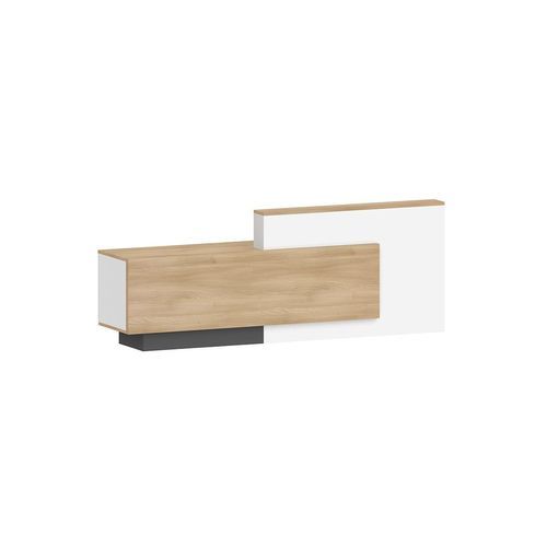 HELMER Reception Desk 2.4M Left Panel - Oak & white