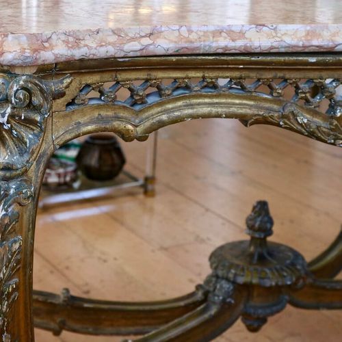 An Antique French Giltwood Serpentine Centre Table