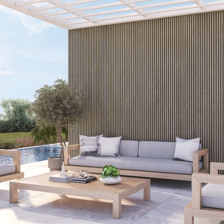 Slat Exterior WPC Panelling - Walnut
