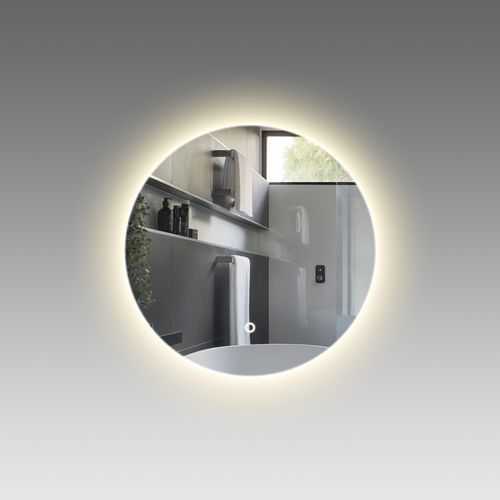 LED Back Light Polished Edge Round Mirror