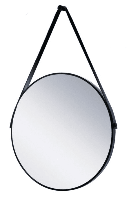 Black Aluminium Mirror with Strap