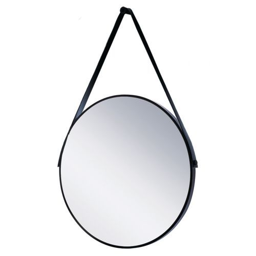 Black Aluminium Mirror with Strap