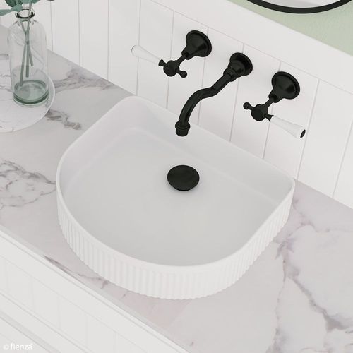 Lillian Lever Basin/Bath Wall Set with Ceramic Handle