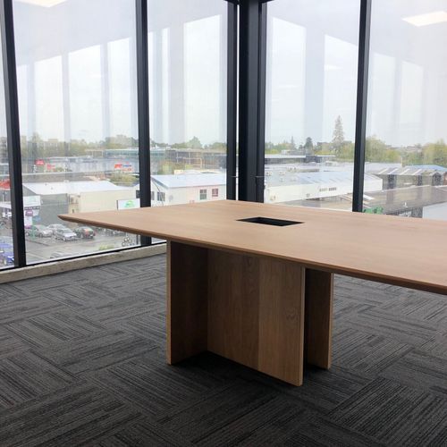 Double T Oak Boardroom Table