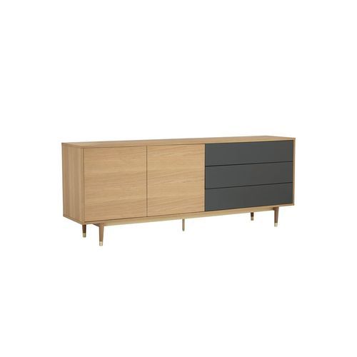 HOUSTON 200cm Sideboard Buffet - Oak & Grey