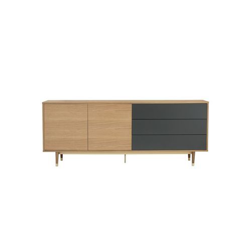HOUSTON 200cm Sideboard Buffet - Oak & Grey
