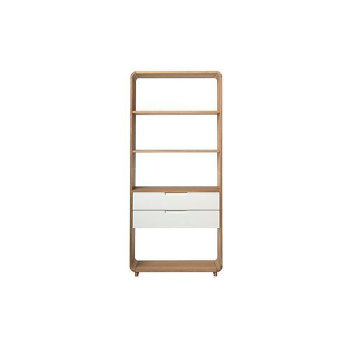 SIENNA Display Unit Bookcase 82cm -  Natural & White