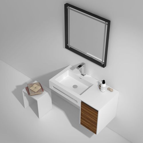 900mm Wall Hung Stone Vanity & Storage G38553