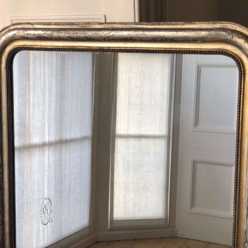 Antique French Silver Gilt Louis Philippe Mirror C.1860