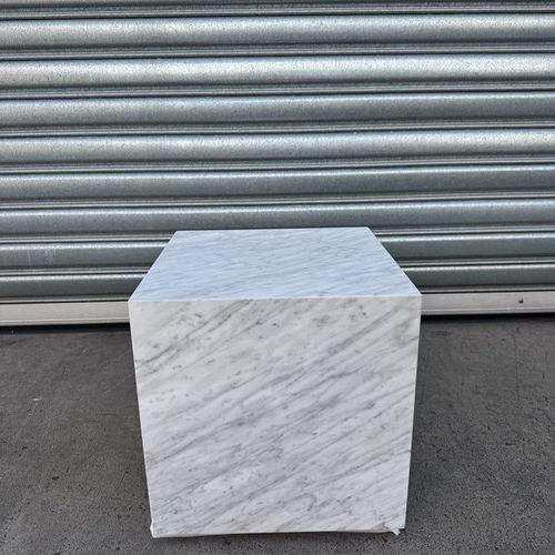 Cube Side Table - Carrara Marble | Natural Stone Co.