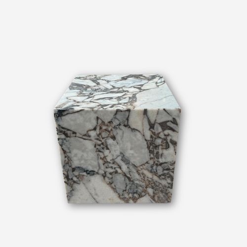 Cube Side Table - Milky Bleu Marble | Natural Stone Co.
