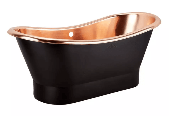 The Copper Bath Tub - Sundara Copper Double Slipper Smooth 1700mm - CB5019-D67