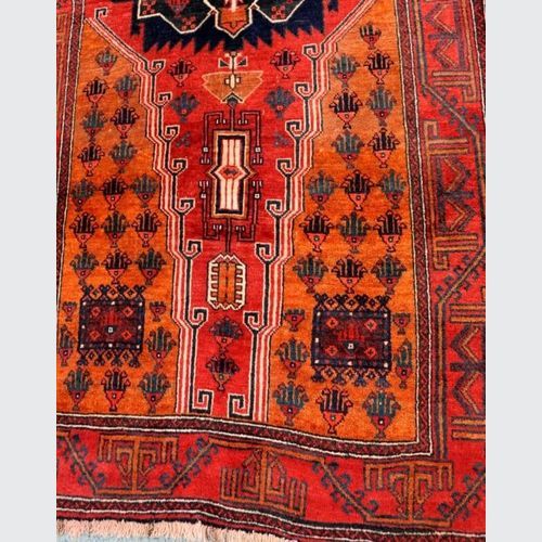 Balouch Red Medallion Rug 215x106cm