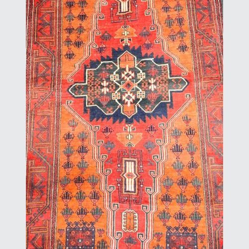 Balouch Red Medallion Rug 215x106cm