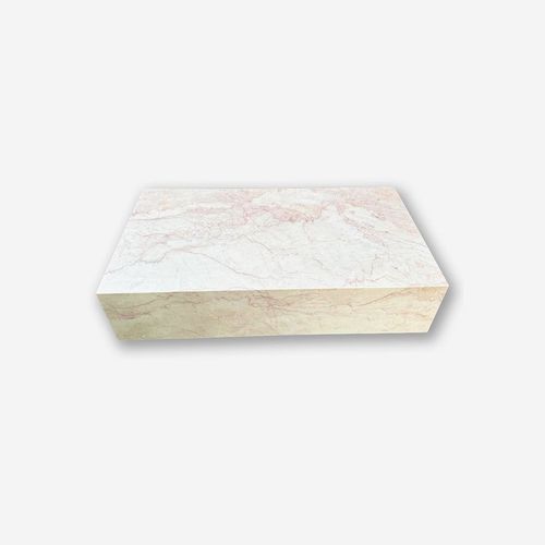 Block Coffee Table - Cream Rosa Marble - Large | Natural Stone Co.